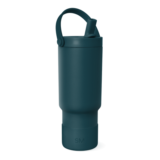 Deep teal matte water bottle with subtle gradient, darker at base transitioning lighter toward top.